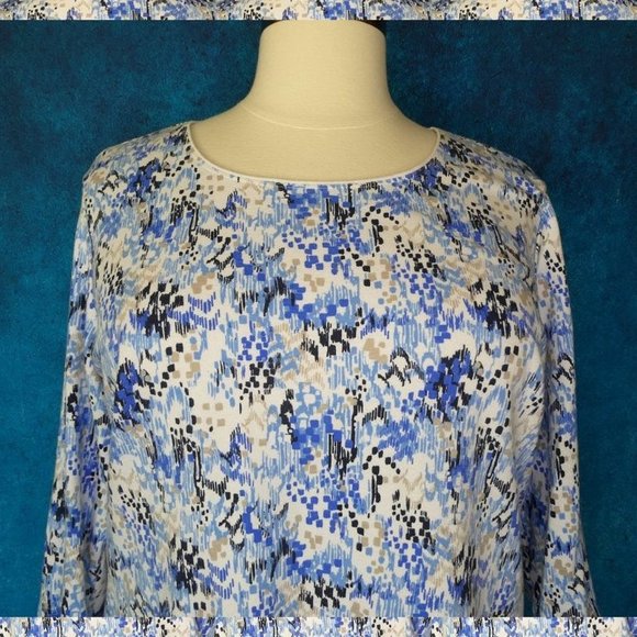 Karen Scott Geo Print Top 2XL - Picture 3 of 7